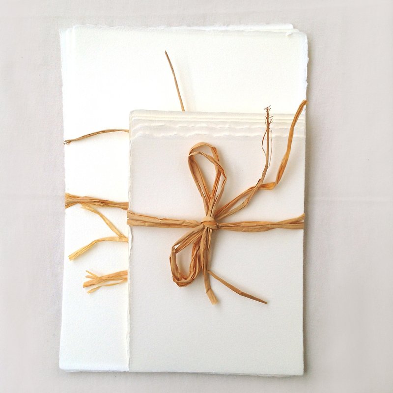 ◤ Handmade Amalfi Paper (2pcs) Size L - Manufactus - Cards & Postcards - Paper White