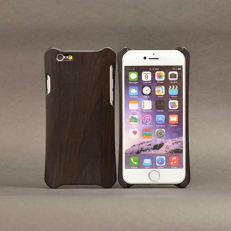 WKidea iPhone 6 / 6S 4.7インチ木製シェル_エボニー - スマホケース - 木製 ブラック