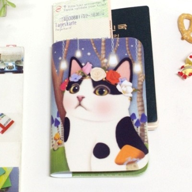 Jetoy, Choo choo cat sweet cat housed Passport Case _Secret night (J1502103) - Passport Holders & Cases - Plastic Multicolor