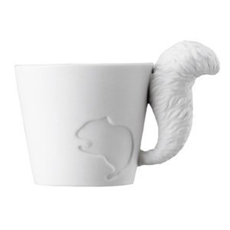 KINTO - Mugtail fairy tale animal cup (Squirrel) - แก้วมัค/แก้วกาแฟ - วัสดุอื่นๆ ขาว