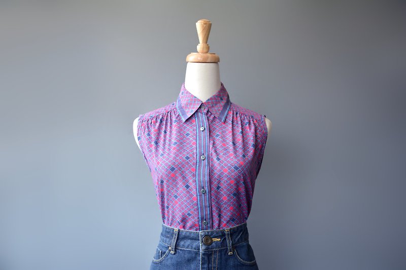 Sandwich | vintage sleeveless shirt - เสื้อเชิ้ตผู้หญิง - วัสดุอื่นๆ 