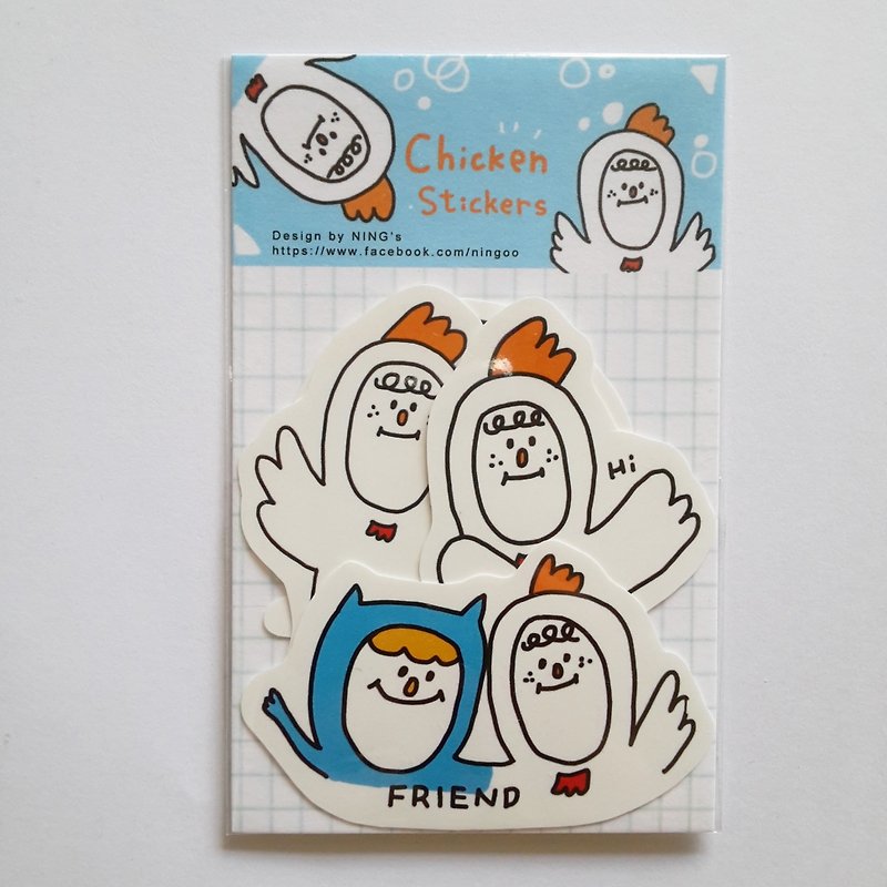 ステッカー-Chicken stickers(5入) - シール - その他の素材 