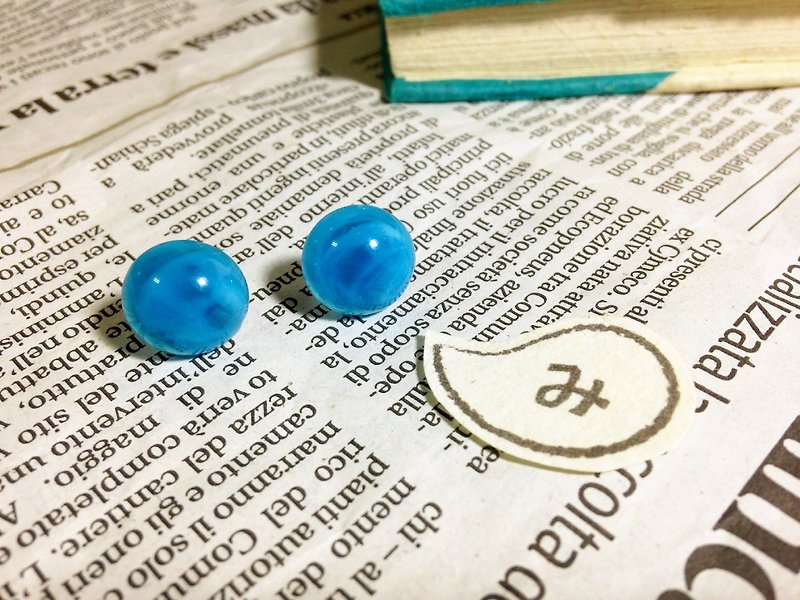[Earrings] Qingtian Sailor's Secret*Can be changed to clip style - Earrings & Clip-ons - Plastic Blue