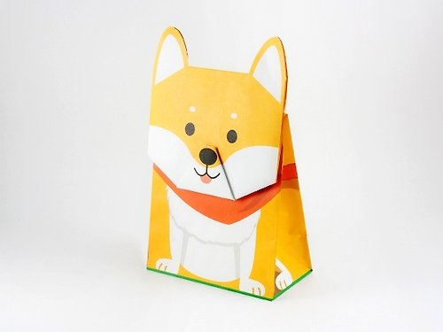 动物礼物包装纸袋 柴犬哈士奇(m尺寸)