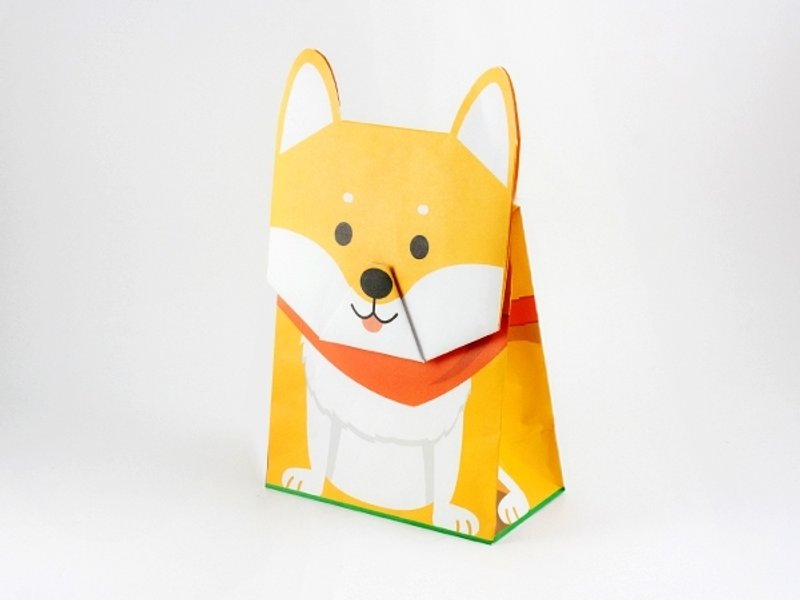 動物禮物包裝紙袋- 柴犬哈士奇 (M尺寸) - 信封/信紙 - 紙 