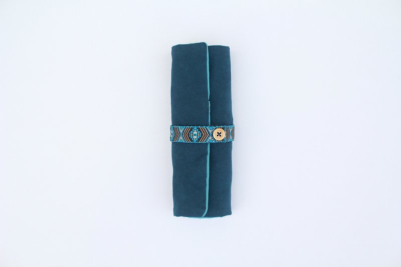 Wen Qing suede pencil spring rolls - Pencil Cases - Other Materials Blue