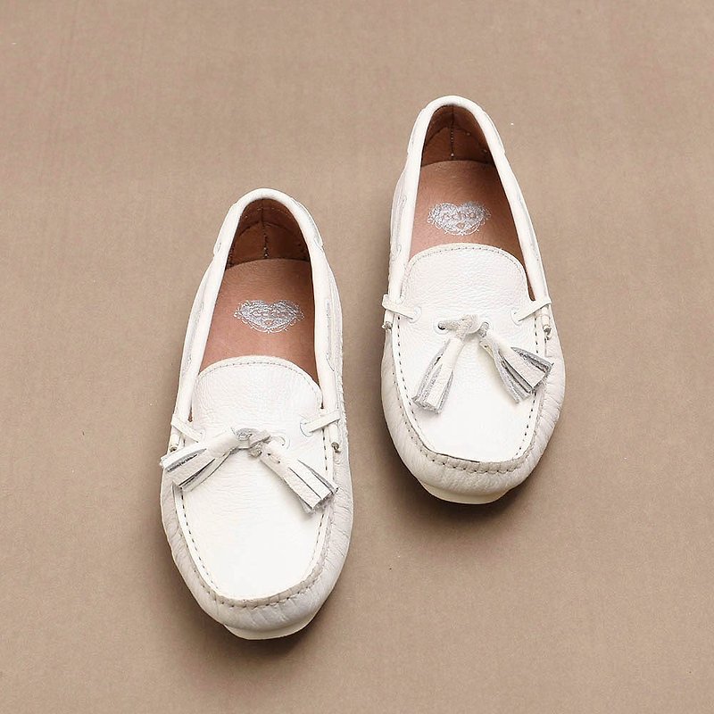 e cho casual light colored tassels shallow slippers ec20 white - Women's Casual Shoes - Genuine Leather White