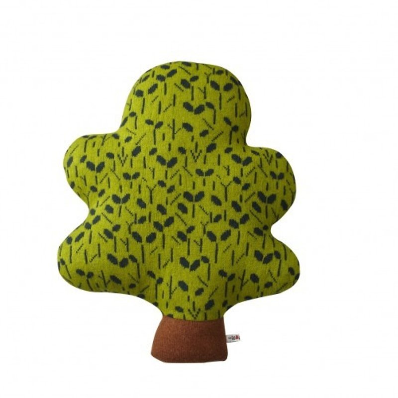 Oak Leaf Tree Shaped Pillow - Large | Donna Wilson - Pillows & Cushions - Wool Green