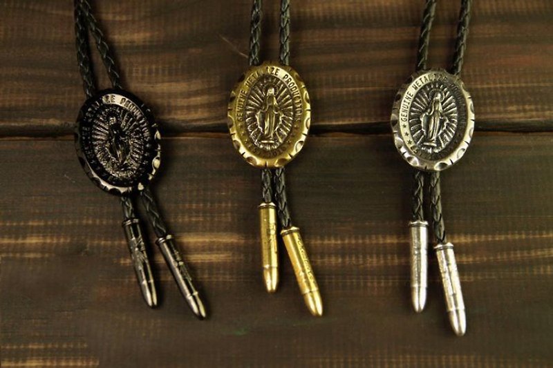 【METALIZE】Virgin Mary Bolo Tie大聖母圓牌保羅領帶 - 項鍊 - 其他金屬 
