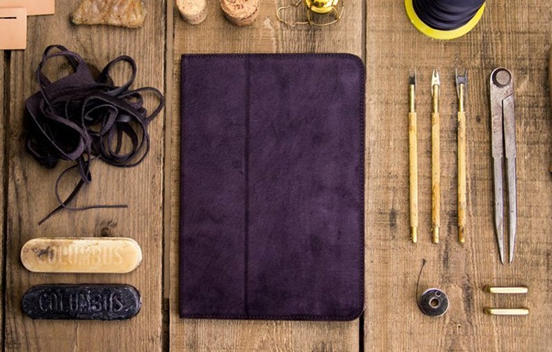 alto iPad mini 2/3 case leather protective sleeve, Furbo mini - purple [customizable Ray carving text, plus an additional purchase] Leather Leather Case - อื่นๆ - หนังแท้ สีม่วง