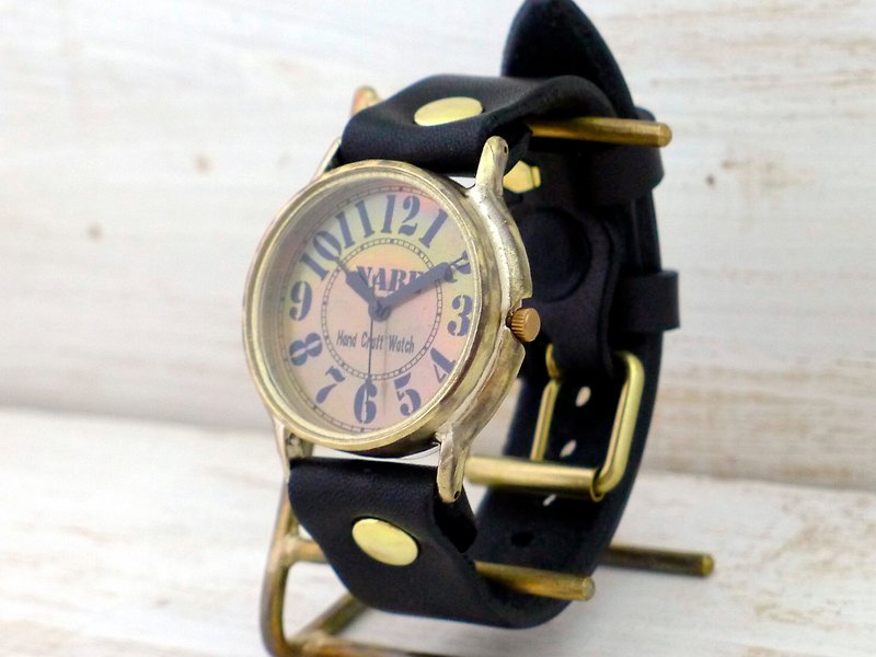 J.B.  手作り時計 HandCraftWatch  JUMBOBrass36mm ステンシル文字 (JUM31 ステンシル/BK)) - 腕時計 - 銅・真鍮 ゴールド