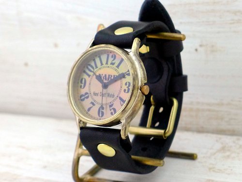 手作り時計 渡辺工房 Hand Craft Watch "Watanabe-KOBO" J.B. 手作り時計 HandCraftWatch JUMBOBrass36mm ステンシル文字 (JUM31 ステンシル/BK))