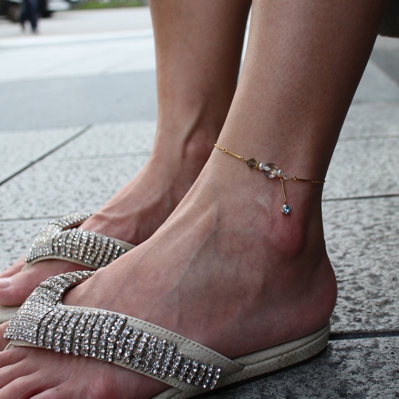 EF NO.38 summer between inch blue corrugated anklet - สร้อยข้อมือ - วัสดุอื่นๆ หลากหลายสี