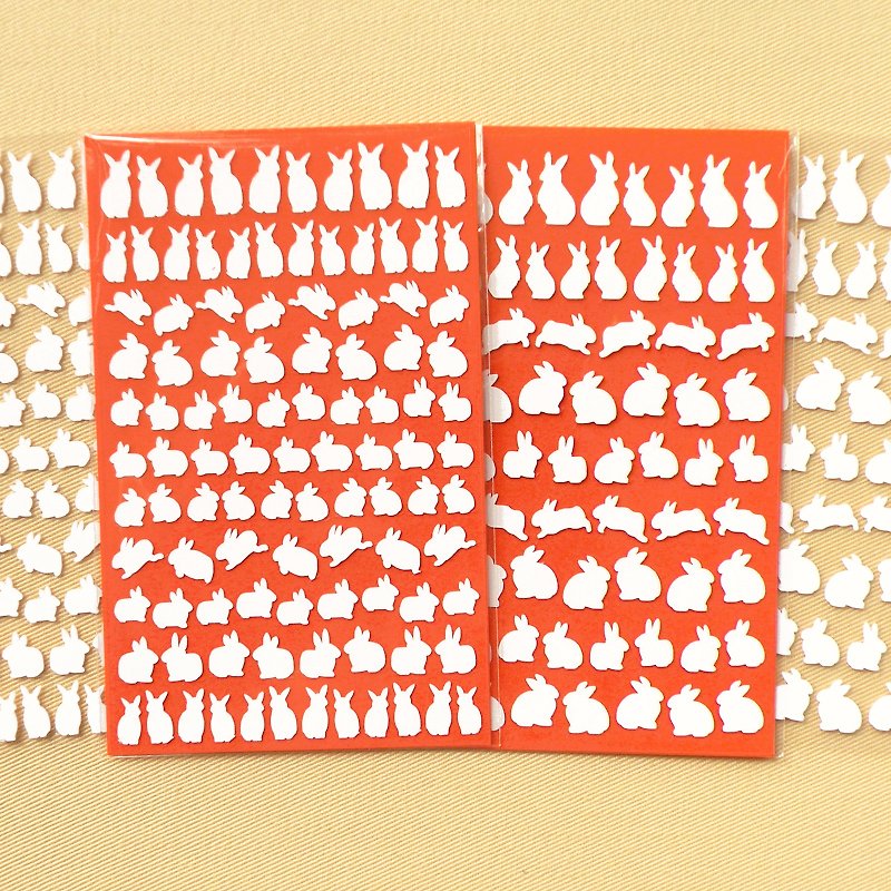 Mini Rabbit Stickers (2 Pieces Set) - สติกเกอร์ - วัสดุกันนำ้ หลากหลายสี