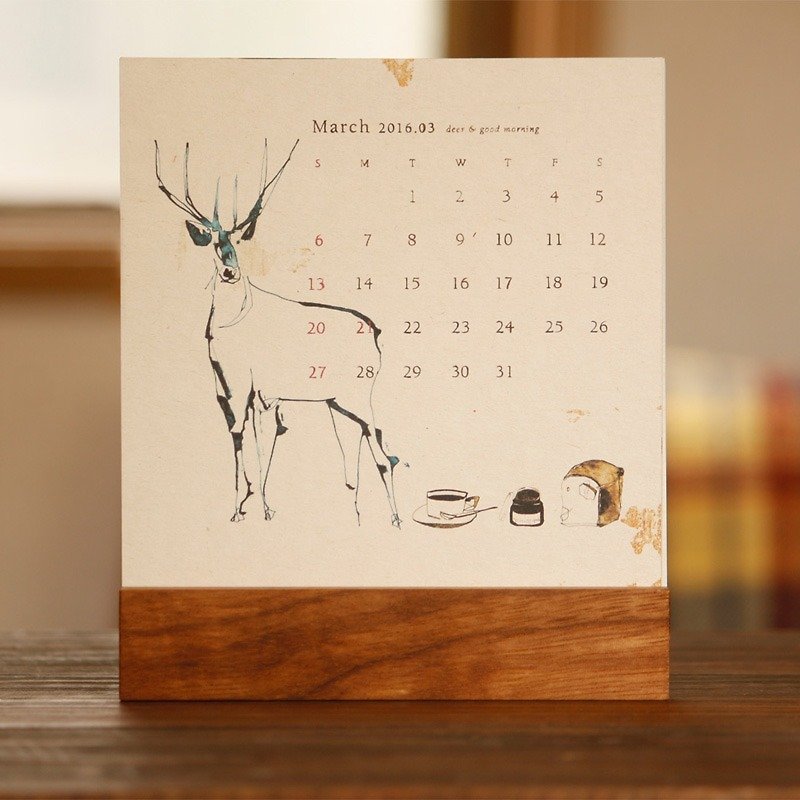 Jun Sasaki　Desk Calendar 2016 - 年曆/桌曆 - 紙 白色