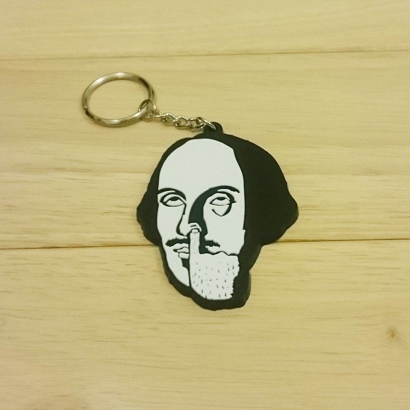 【莎士比亞先生毫不在乎】搞笑軟膠鑰匙圈 - 鑰匙圈/鎖匙扣 - 塑膠 黑色
