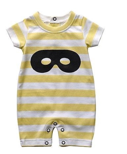 Yello stripe black mask 連身衣
