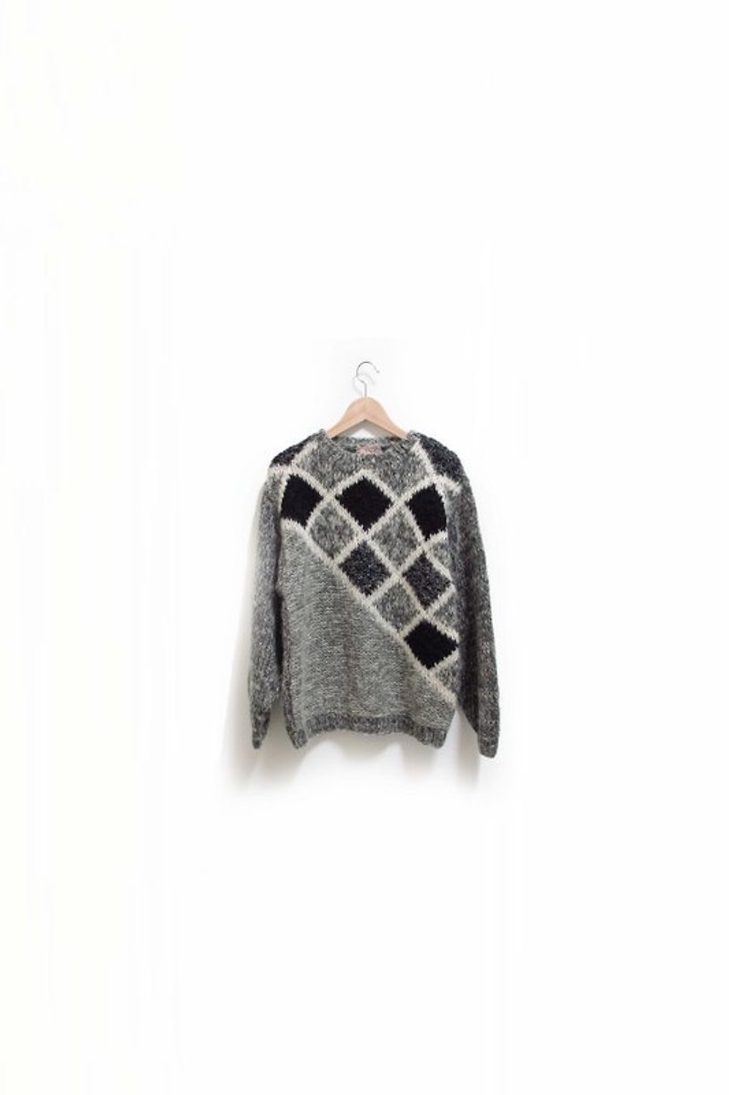 【Wahr】格子毛衣 - Women's Sweaters - Other Materials Gray