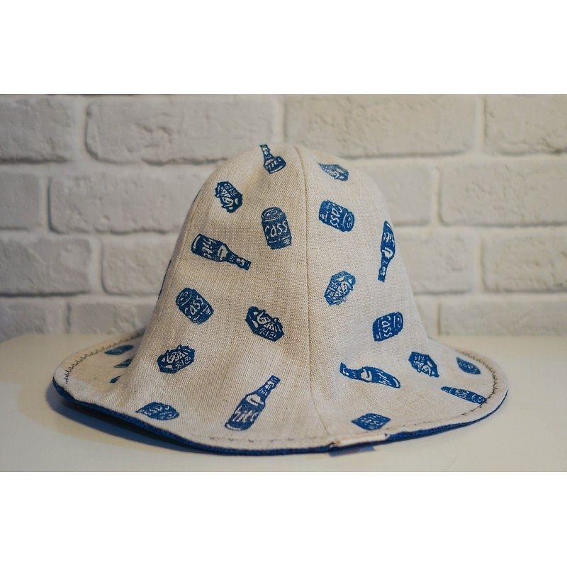 山珍海味系列_炸雞啤酒 花苞漁夫帽 藍印花 - 帽子 - 其他材質 藍色