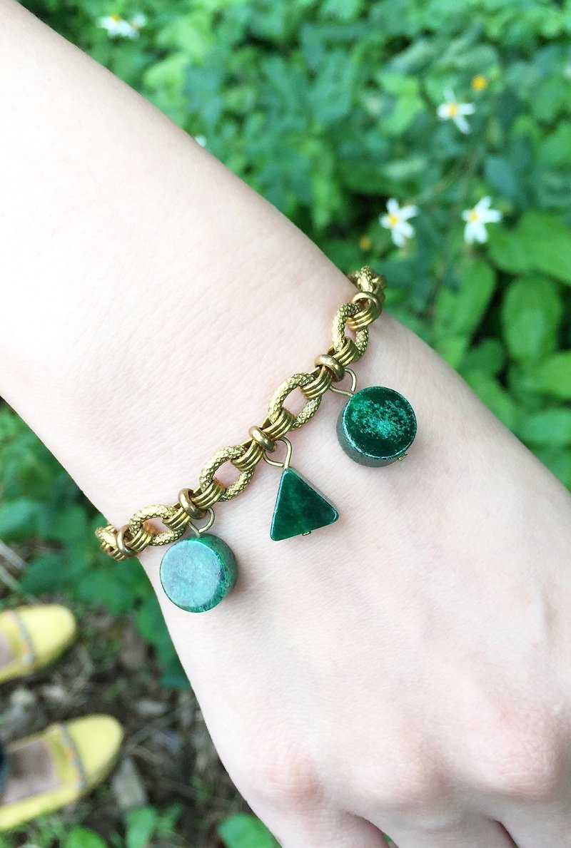 Bunch of green lemon (brass bracelet) - Bracelets - Other Metals Green