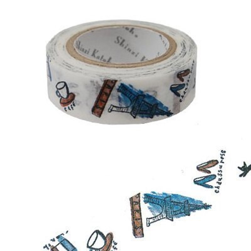 Shinzi Katoh フレンチイラスト 紙テープ (Paris KS-MT-10014) - マスキングテープ - 紙 多色