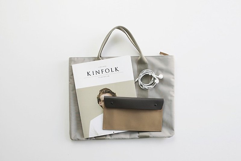 Korea ithinkso ENVELOPE WALLET double sandwich pouch material -Camelbeige - Wallets - Other Materials 