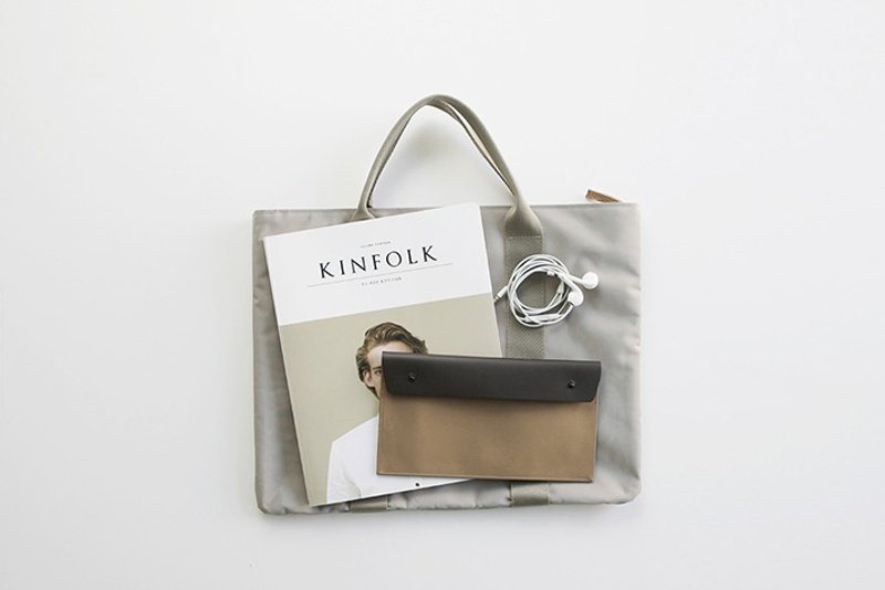 Korea ithinkso ENVELOPE WALLET double sandwich pouch material -Camelbeige - กระเป๋าสตางค์ - วัสดุอื่นๆ 