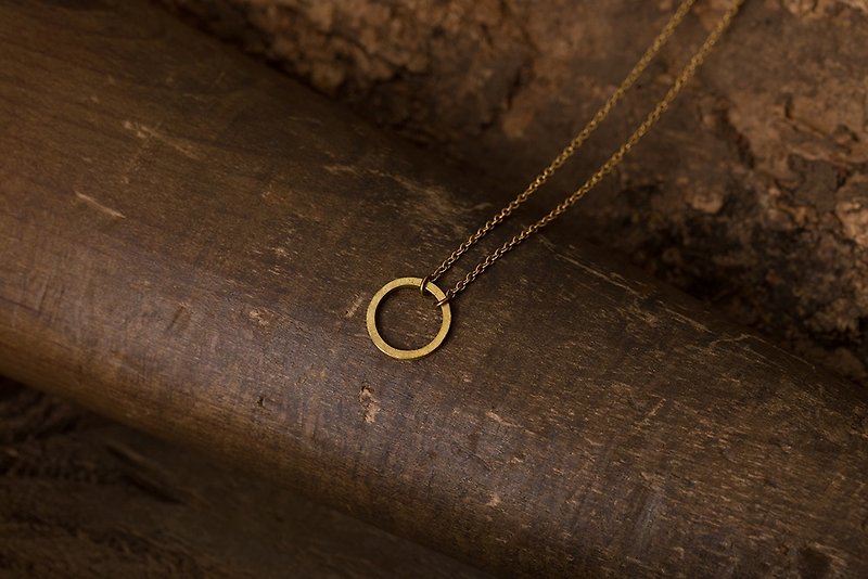 Circular 迴圈 - 手工 黃銅項鍊 Brass Necklace - 項鍊 - 銅/黃銅 金色