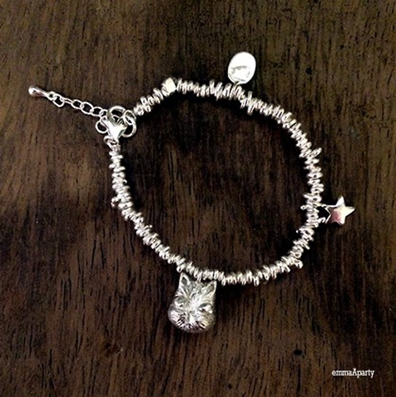 emmaAparty sterling silver bracelet'' cat bean bracelet (three-dimensional work) - สร้อยข้อมือ - เงินแท้ 