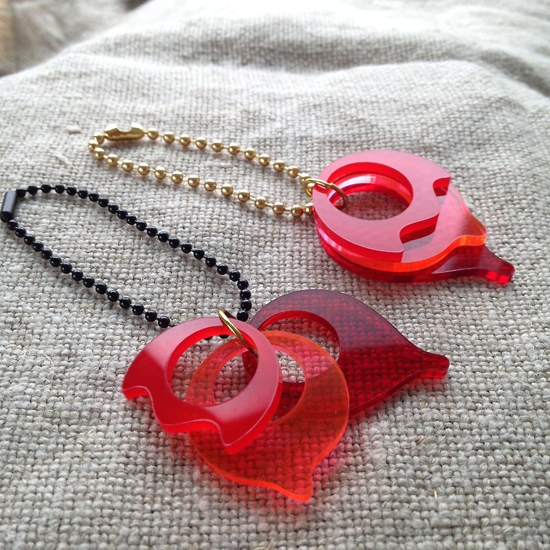 5ElementsPlus Hi God + warm fire type Pendant (do necklace or strap) - Necklaces - Acrylic Red