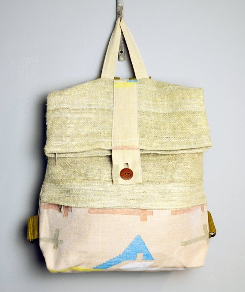 Hand-woven backpacks _ _ Simple Design Fair Trade - Messenger Bags & Sling Bags - Cotton & Hemp Yellow