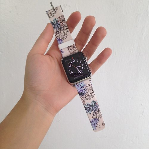 UltraCase Apple Watch Series 1 - 5 菠蘿圖案真皮錶帶 38 40 42 44 mm 51