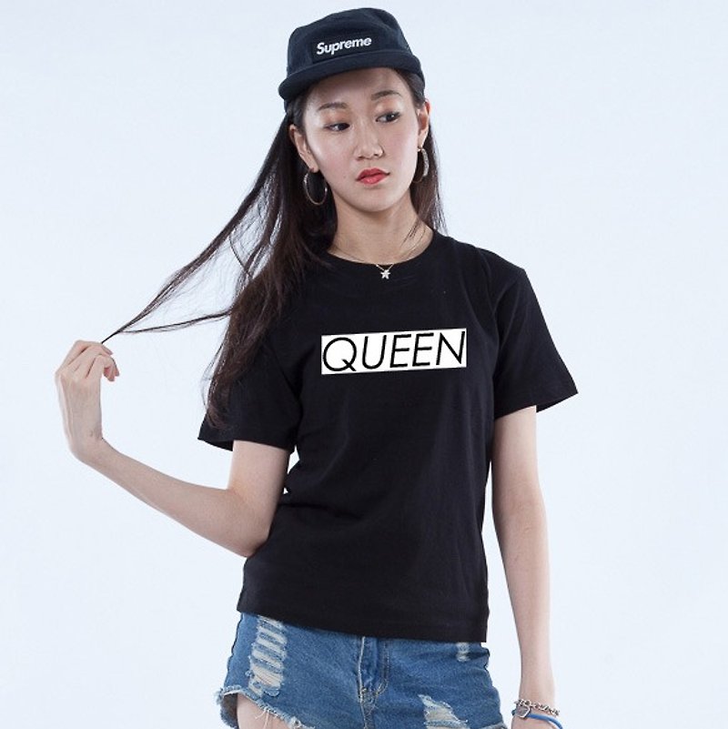 ICARUS Icarus original trend design short TEE King and Queen Series-"QUEEN Queen" - Women's T-Shirts - Cotton & Hemp 