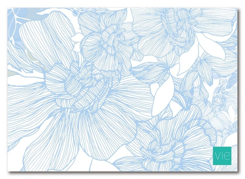 [Postcard] gardenia, white and blue - การ์ด/โปสการ์ด - กระดาษ สีน้ำเงิน