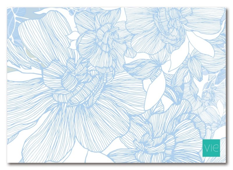 [Postcard] gardenia, white and blue - การ์ด/โปสการ์ด - กระดาษ สีน้ำเงิน