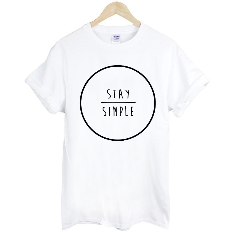 STAY SIMPLE-Circle short-sleeved T-shirt-2 colors keep it simple, round triangle geometric design, self-made brand, fashionable Yuan Wenqing - เสื้อยืดผู้ชาย - ผ้าฝ้าย/ผ้าลินิน หลากหลายสี