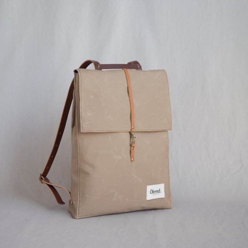 |Spanish handmade | Ölend Holden canvas backpack (light brown) - กระเป๋าเป้สะพายหลัง - วัสดุอื่นๆ สีกากี