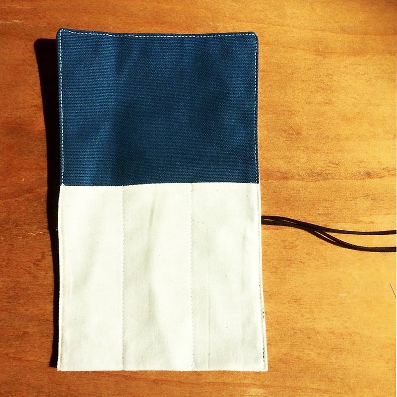 Three-piece cutlery pouch blue double rope - กล่องเก็บของ - วัสดุอื่นๆ สีน้ำเงิน