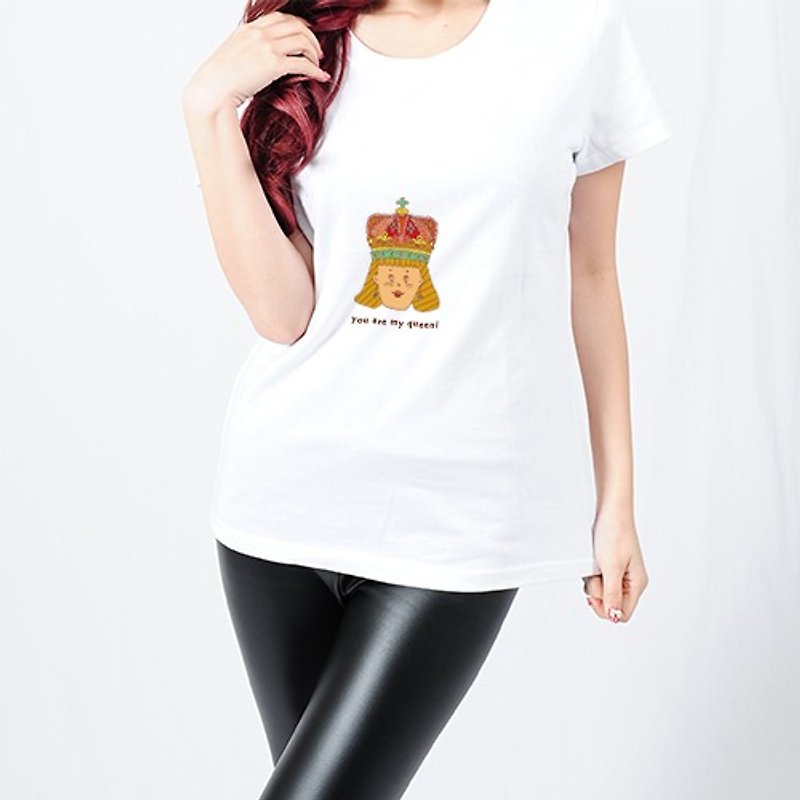 Q版皇后情人中性T AC3-VLTM12A - 中性衛衣/T 恤 - 棉．麻 白色