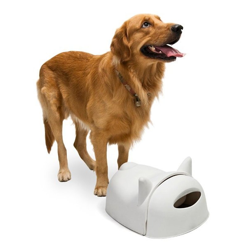 QUALY 大狗先生飼料碗 - 寵物碗/碗架/自動餵食器 - 塑膠 白色