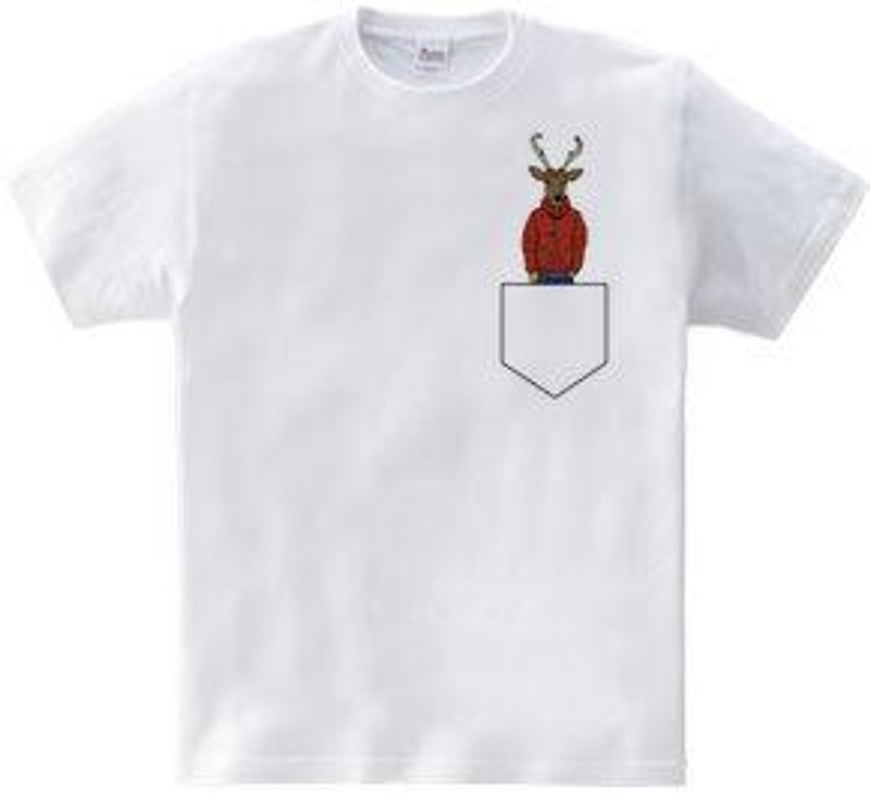 deer pocket c（5.6oz） - 男 T 恤 - 其他材質 