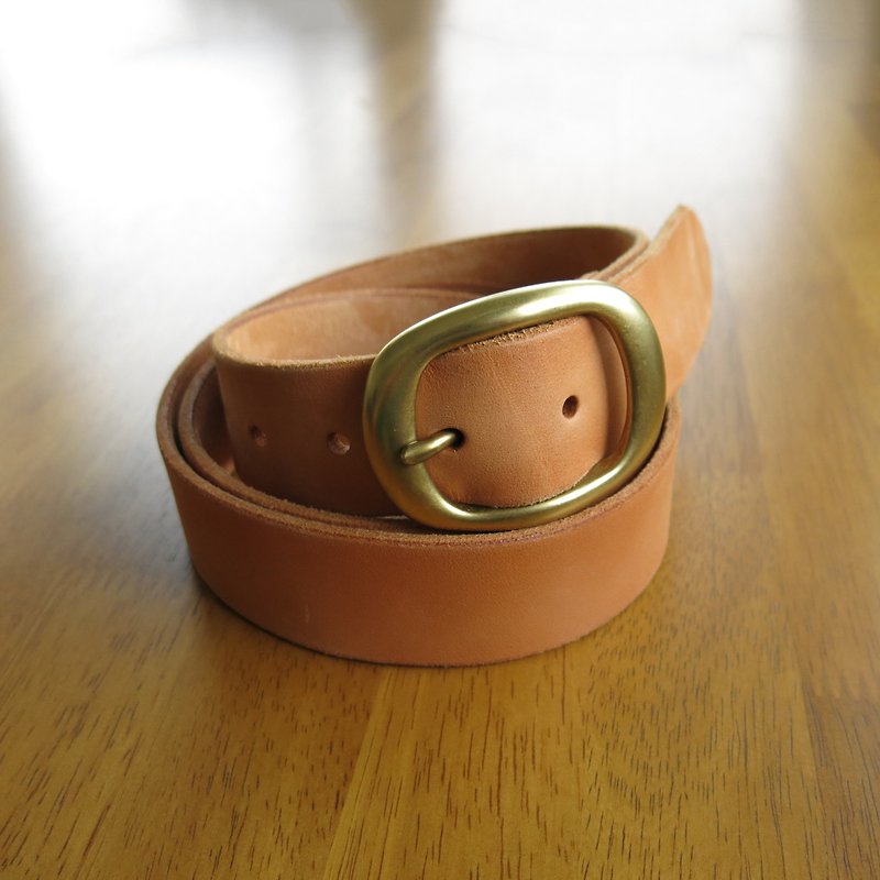 3.5cm wide medium belt [Jane One Piece] - Belts - Genuine Leather Brown
