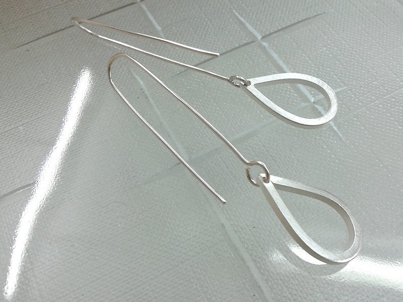 Sterling silver earrings, Geometry collection sterling silver earrings GME002 Taiwanese designer handmade silver jewelry - Earrings & Clip-ons - Sterling Silver White