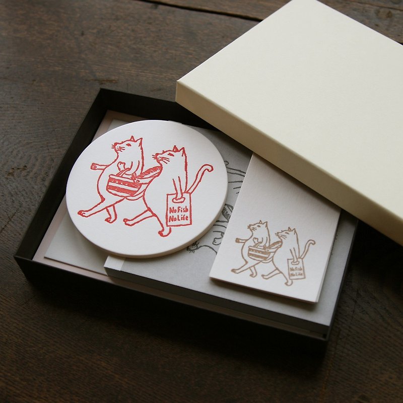 Cat BOX Gift Set - การ์ด/โปสการ์ด - กระดาษ สีแดง