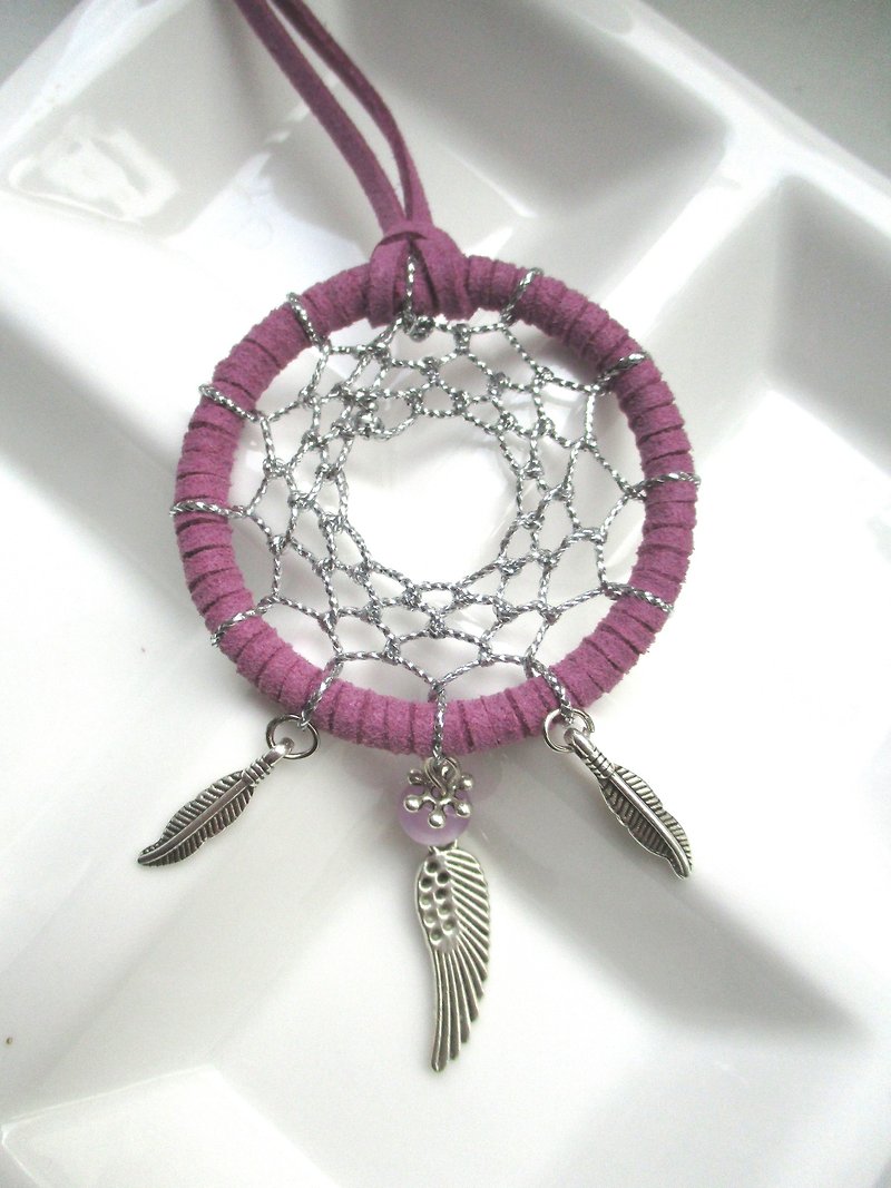 Small kite - Dreamcatcher Necklace - Purple want you - สร้อยคอ - วัสดุอื่นๆ สีม่วง