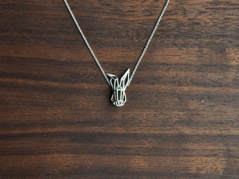 Geometric Rabbit Head 925 Silver - Necklaces - Silver Silver