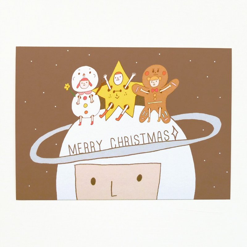 宇宙聖誕夜明信片 - 心意卡/卡片 - 紙 咖啡色