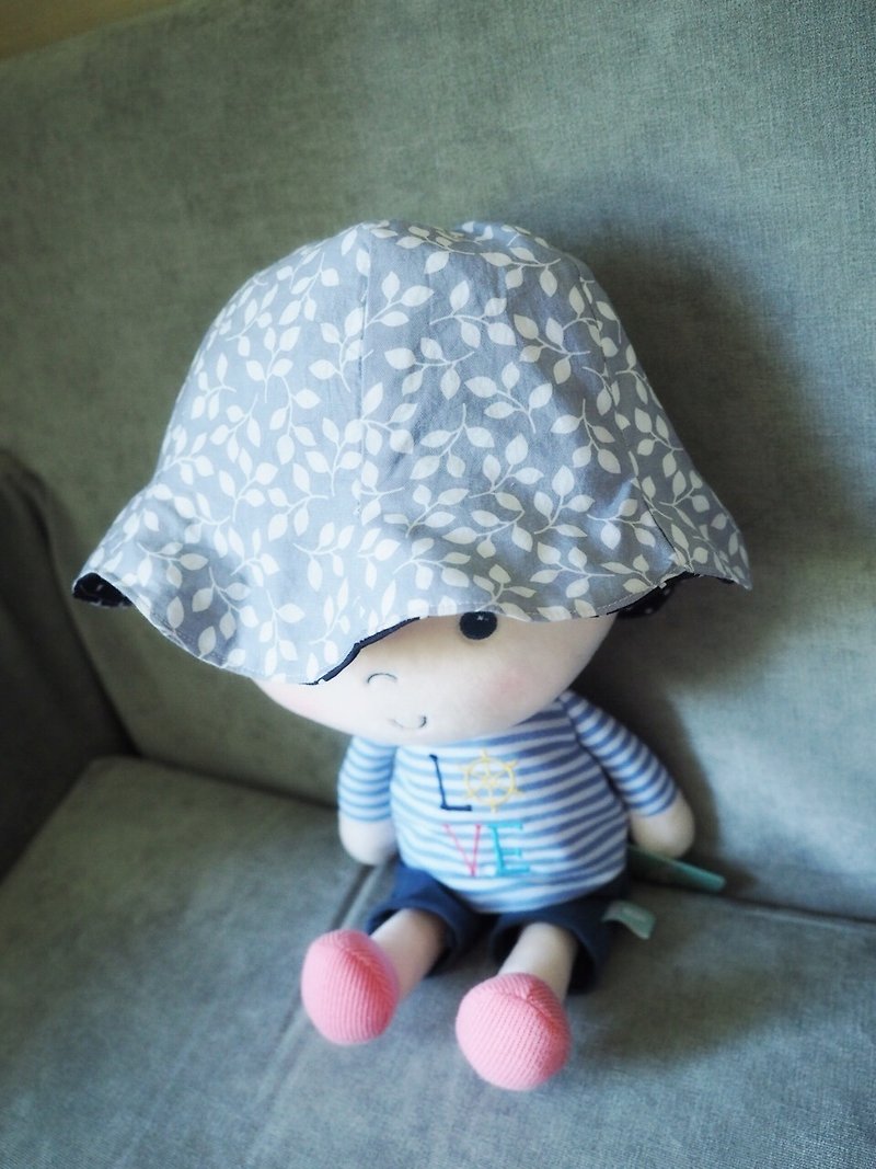 Handmade Reversible Sun protection hat for baby kid adult - หมวก - ผ้าฝ้าย/ผ้าลินิน สีน้ำเงิน