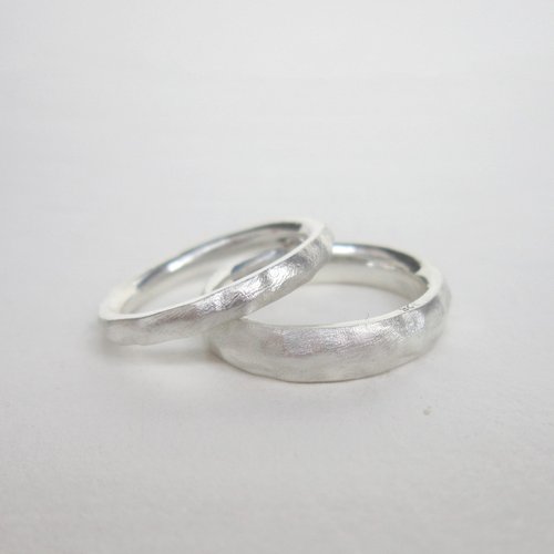 S-JEWELRY首飾店 S925純銀原創手工即興紋理磨砂簡約戒指
