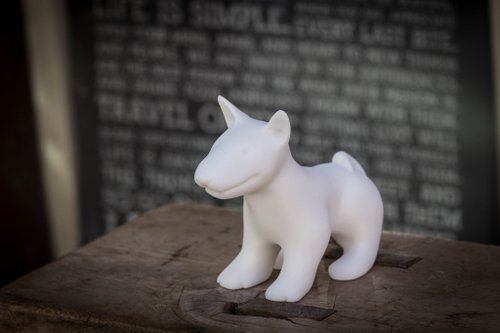 CHU, AN Design 【療癒擺件 | 擺飾 】聰穎牛頭梗-狗狗造型石雕